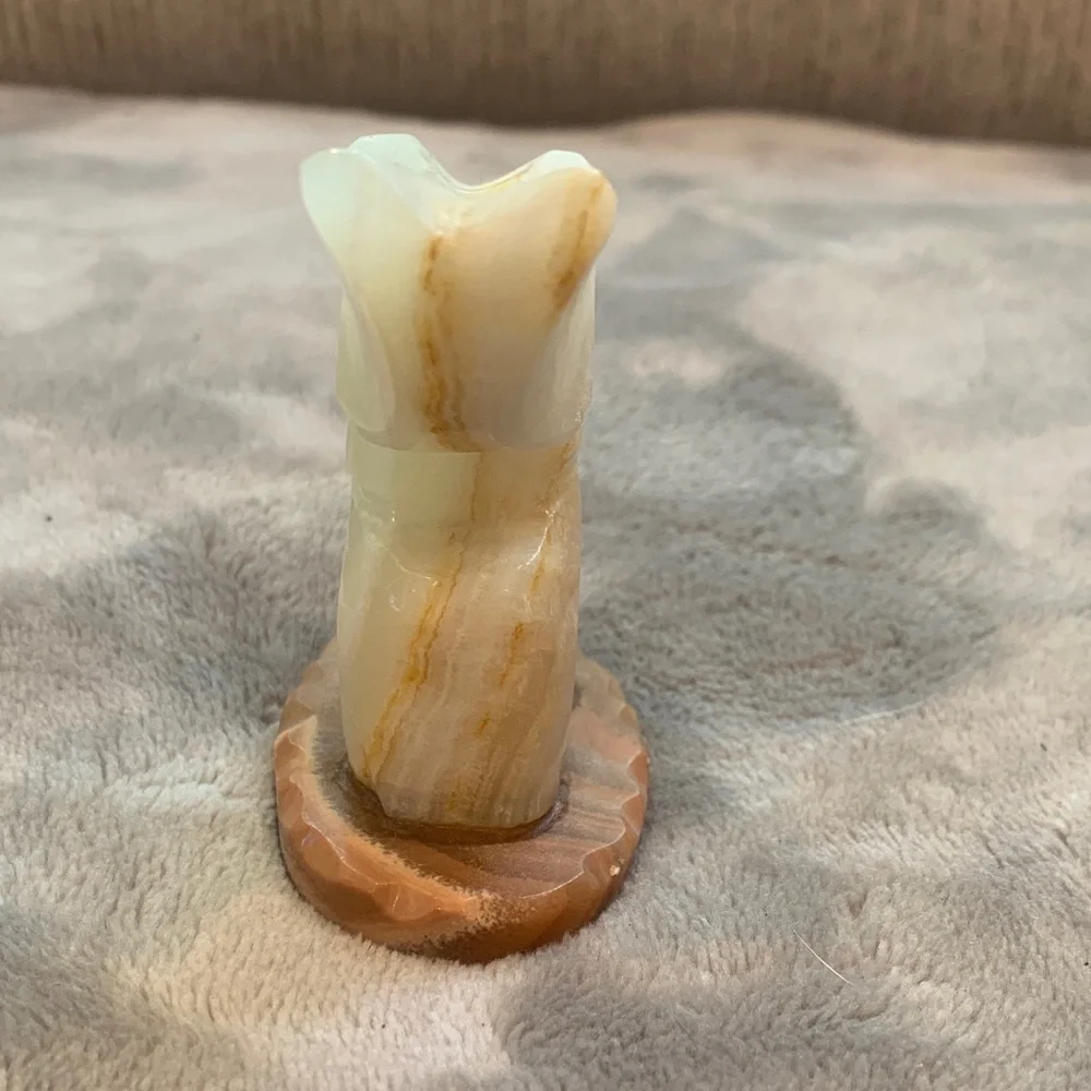 Vintage onyx/alabaster stone Donkey Pencil Holder for Desk